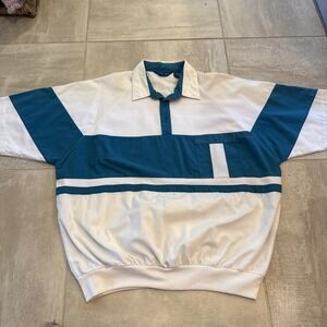 Vintage 1960s Town Craft Men's Great Gatsby Polyester Short Sleeve Polo Shirt XL